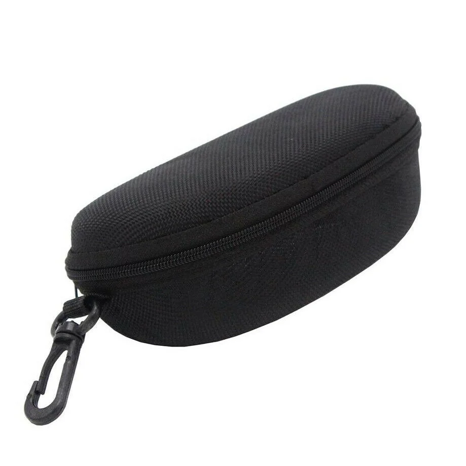 1 2PCS Eye Glasses Case Box Sunglasses Protector Hard Zipper Belt Clip Portable
